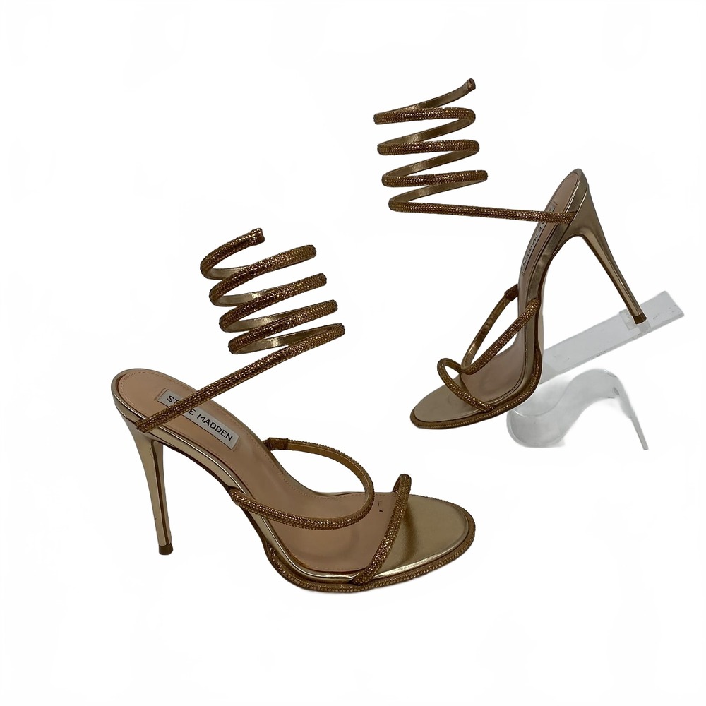 Steve Madden Gold Pump Heels 8.5 | Synthetic Rhinestone Wrap Spring Classic